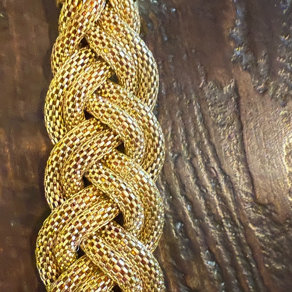 NWT Talbots Statement Gold Tone Braided Urban Necklace 18” - Picture 6 of 7